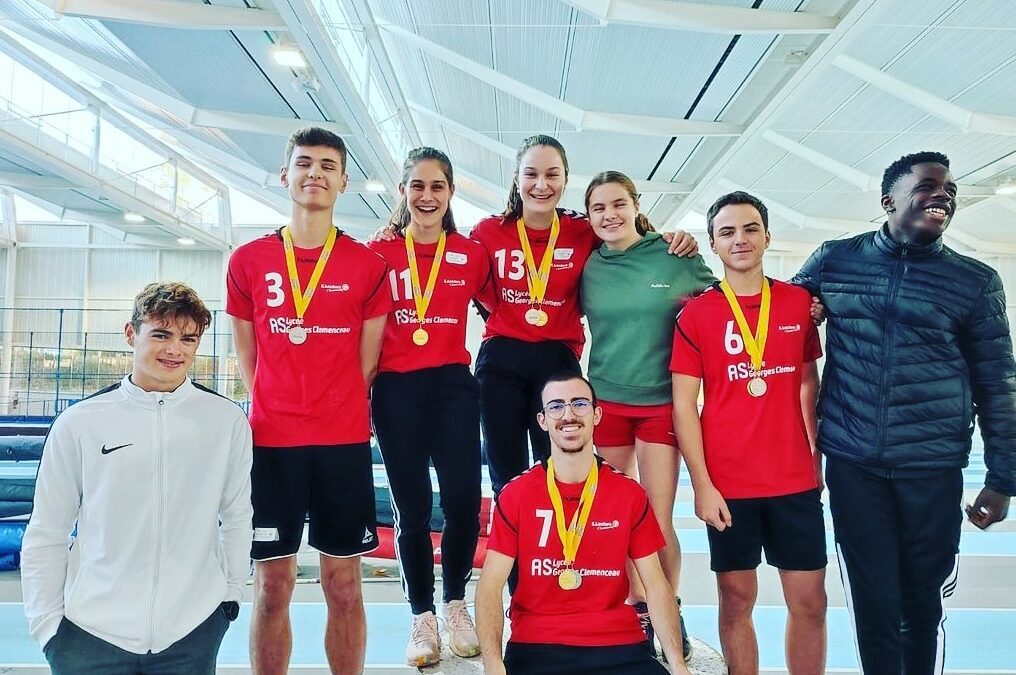 Qualification du lycée Clemenceau pour le championnat de France UNSS d’athlétisme indoor à Paris !